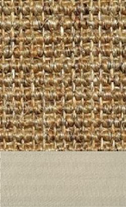Sisal Salvador cork 080 tæppe med kantbånd i elfenbein 003
